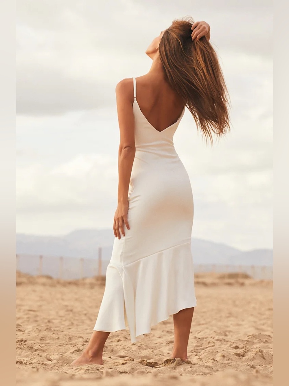 Lulus Strictly Romance Asymmetrical Tiered Midi Dress - Picture 4 of 6